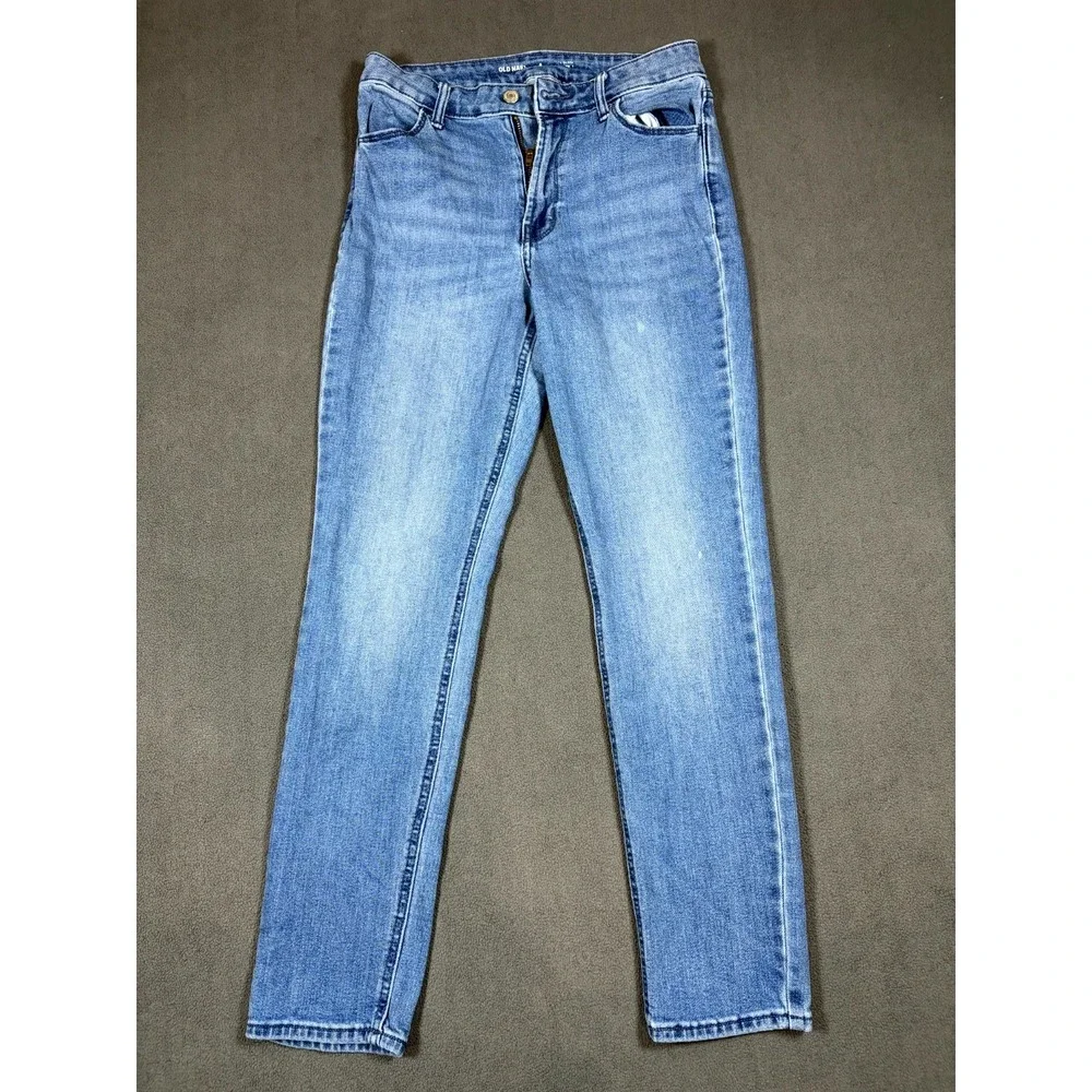 Old Navy Jeans Women's 6 Blue Denim Ultra High Rise Skinny Leg Grunge Streetwear